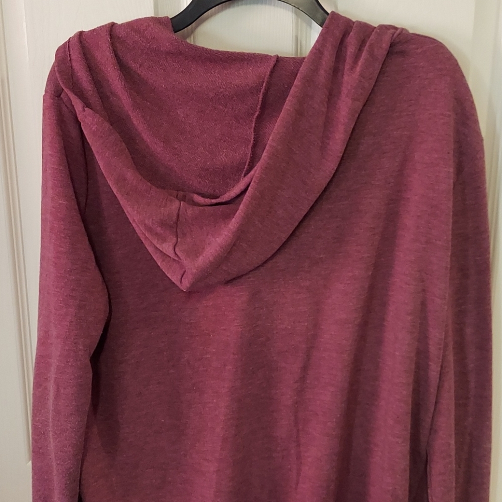 Cotton On Lace-up Burgundy Pullover Hoodie Large - Picture 5 of 5